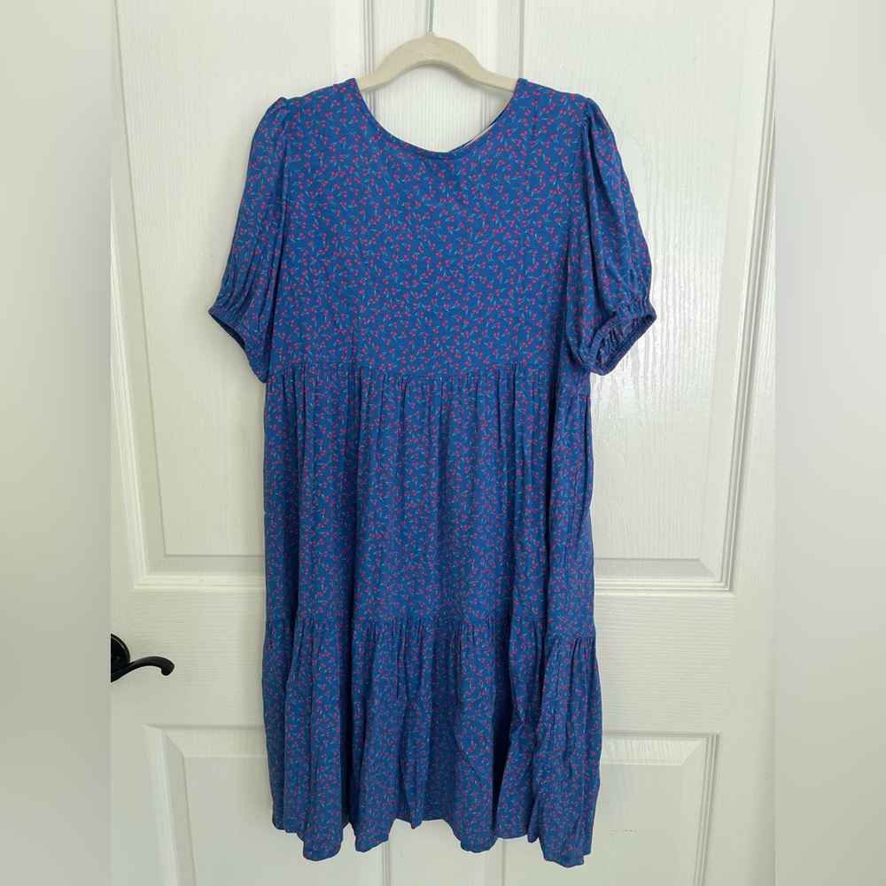 Brass and Roe Called To Surf Girls mini matching blue cherry dress size XL